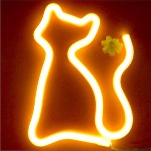 Neon Kitty Cat Animal Pet Light LED Warm White Room Dorm Indoor Outdoor Decor